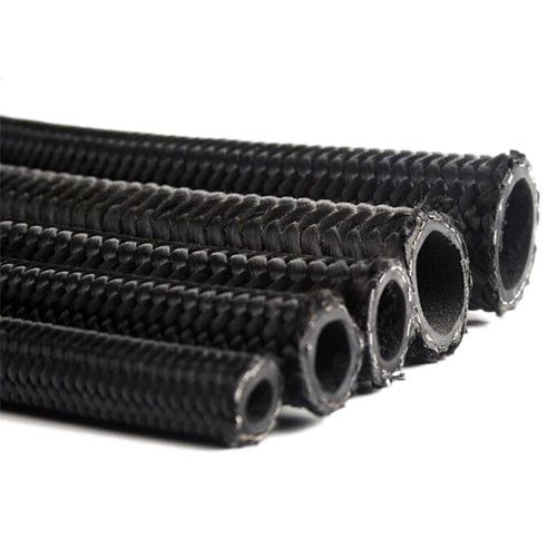 Black Braided Hose (6AN)  steel-reinforced/fiber-covered rubber