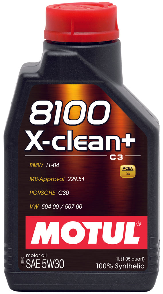 Motul 1L Synthetic Engine Oil 8100 5W30 X-CLEAN - LL04- MB 229.51-  504.00-507.00