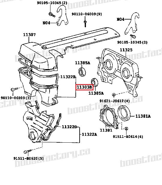 Genuine Toyota 2JZ-GTE  VVTi Upper Timing Belt Cover - 11303-46040