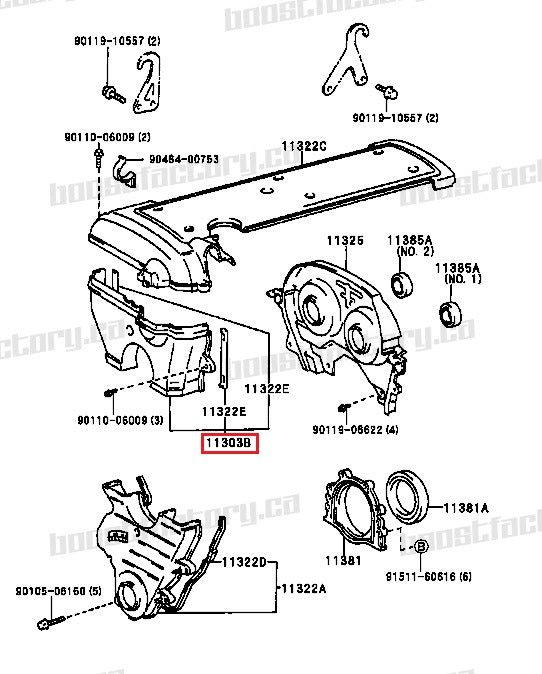 Genuine Toyota 1JZ-GTE VVTi Upper Timing Cover 11303-88410