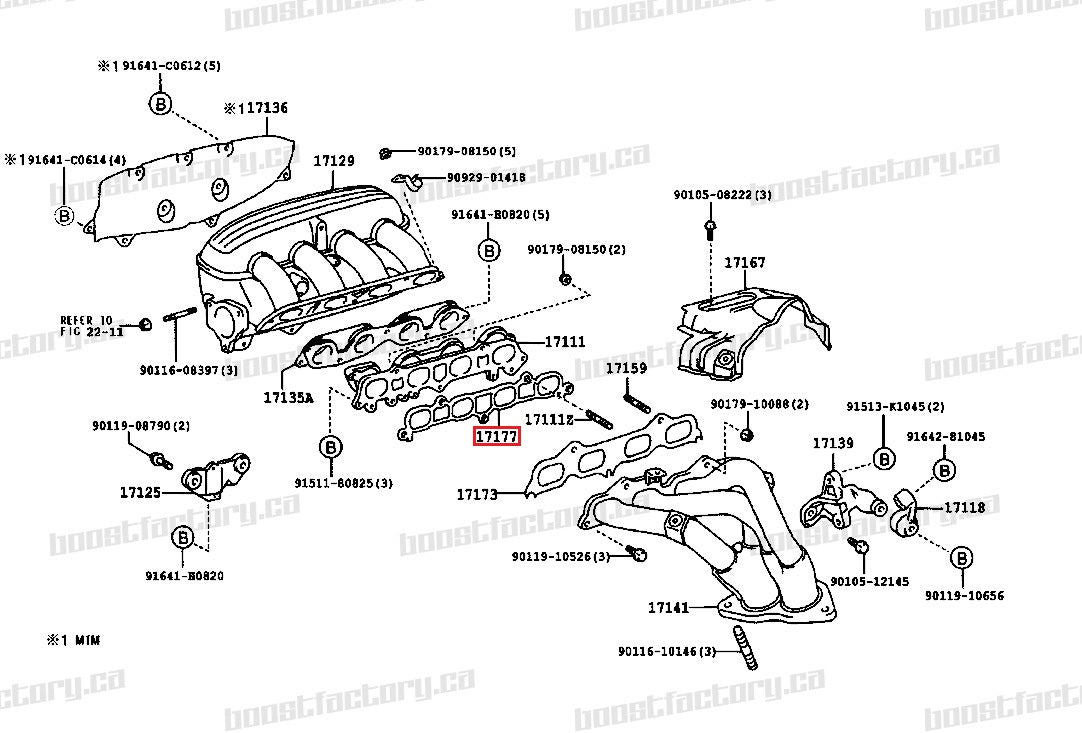 Genuine Toyota Beams 3SGE Intake Manifold Gasket- 17177-88560