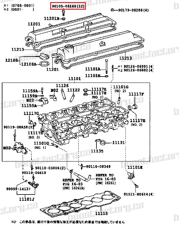 Genuine Toyota 1JZ & 2JZ Valve Cover Bolt Set - 90105-06166