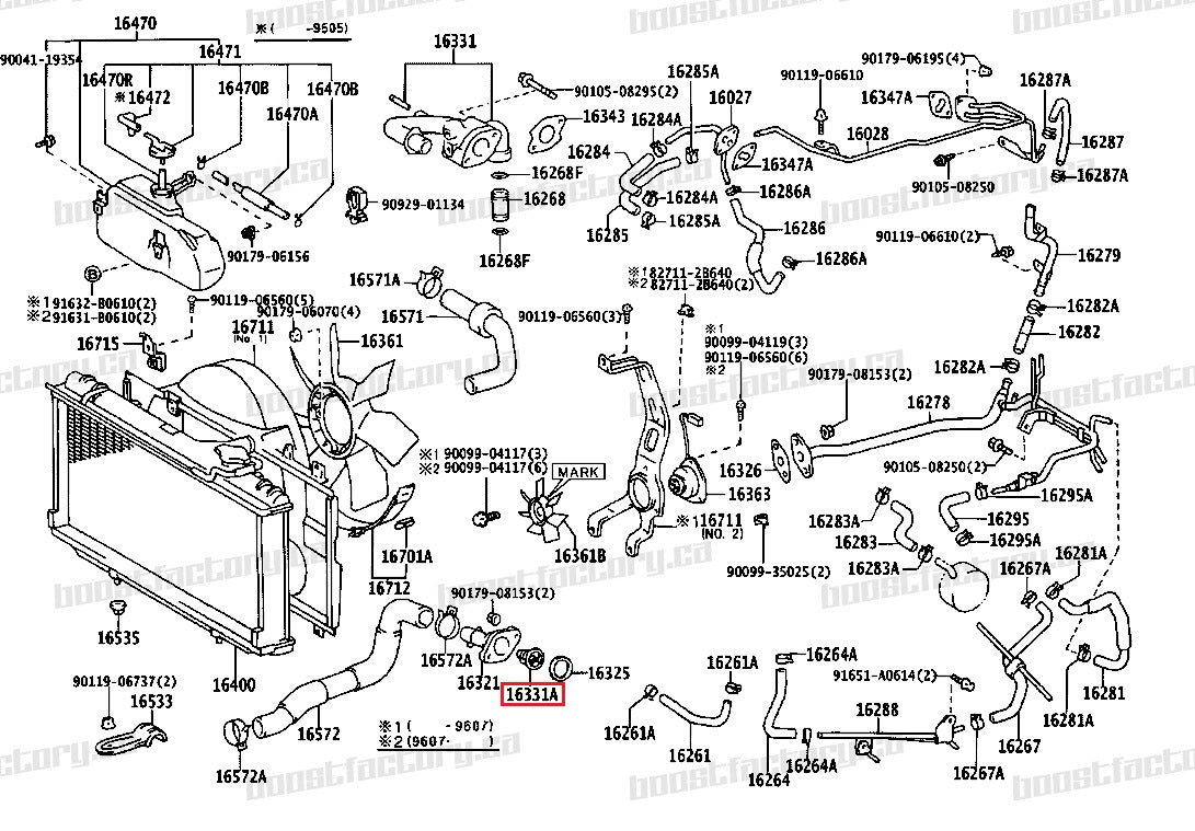 1JZ & 2JZ-GTE thermostat (VVTI and NON VVTi) - 90916-03093