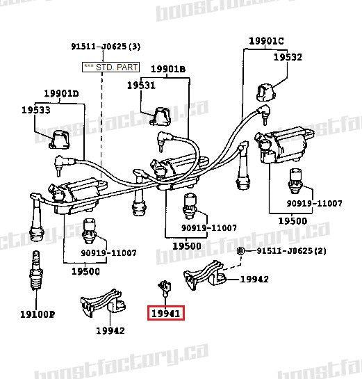 Genuine Toyota 2JZ VVTI Coil Pack Wire Mounting Clip (Single Wire) - 90929-01361