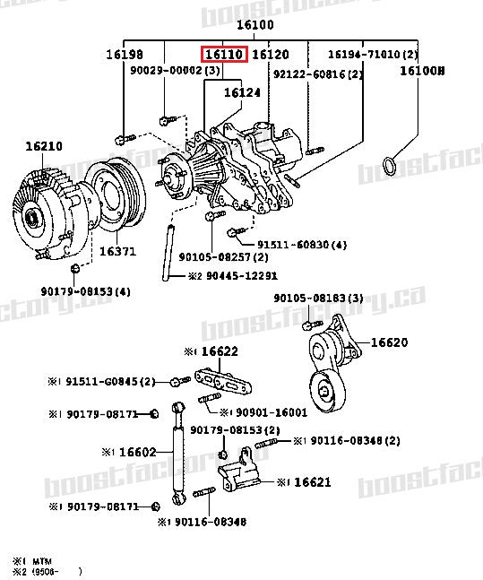 Toyota MK4 Supra JZS161 Aristo 2JZ-GTE Water pump (With or without rear housing)