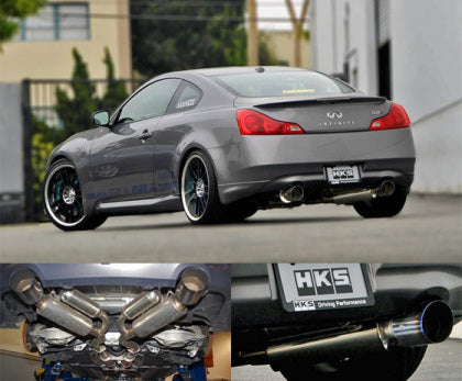 HKS 08 Infiniti G37 Coupe Dual Hi-Power Titanium Tip Cat-back Exhaust HKS32009-BN003