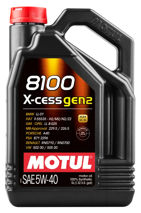 Motul 5L Synthetic Engine Oil 8100 5W40 X-CESS Gen 2 - 109776