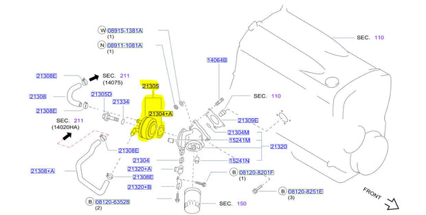 Genuine Nissan Skyline GTR RB26 Oil Cooler Assembly 21305-05U1A