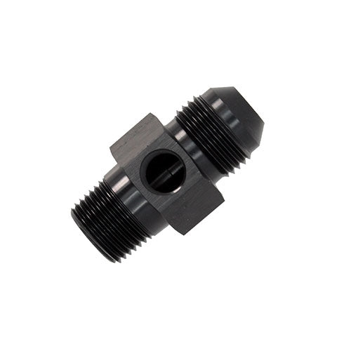 8020606 -6AN to 3/8" NPT Fuel Pressure Adapter with 1/8" NPT takeoff